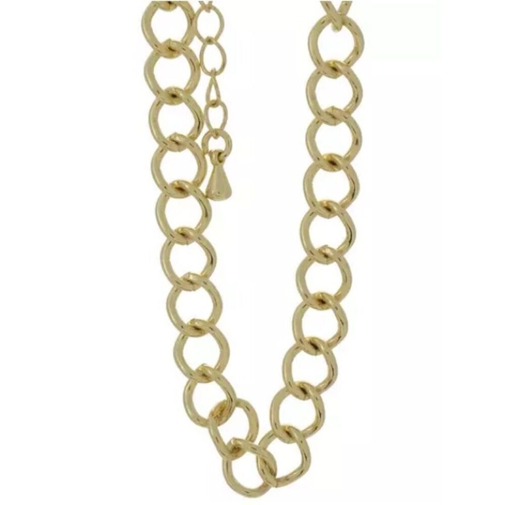 New 7.5” Metal Gallery Gold Circular Link Bracelet